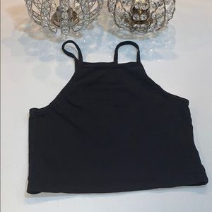 Never worn black spaghetti strap crop top